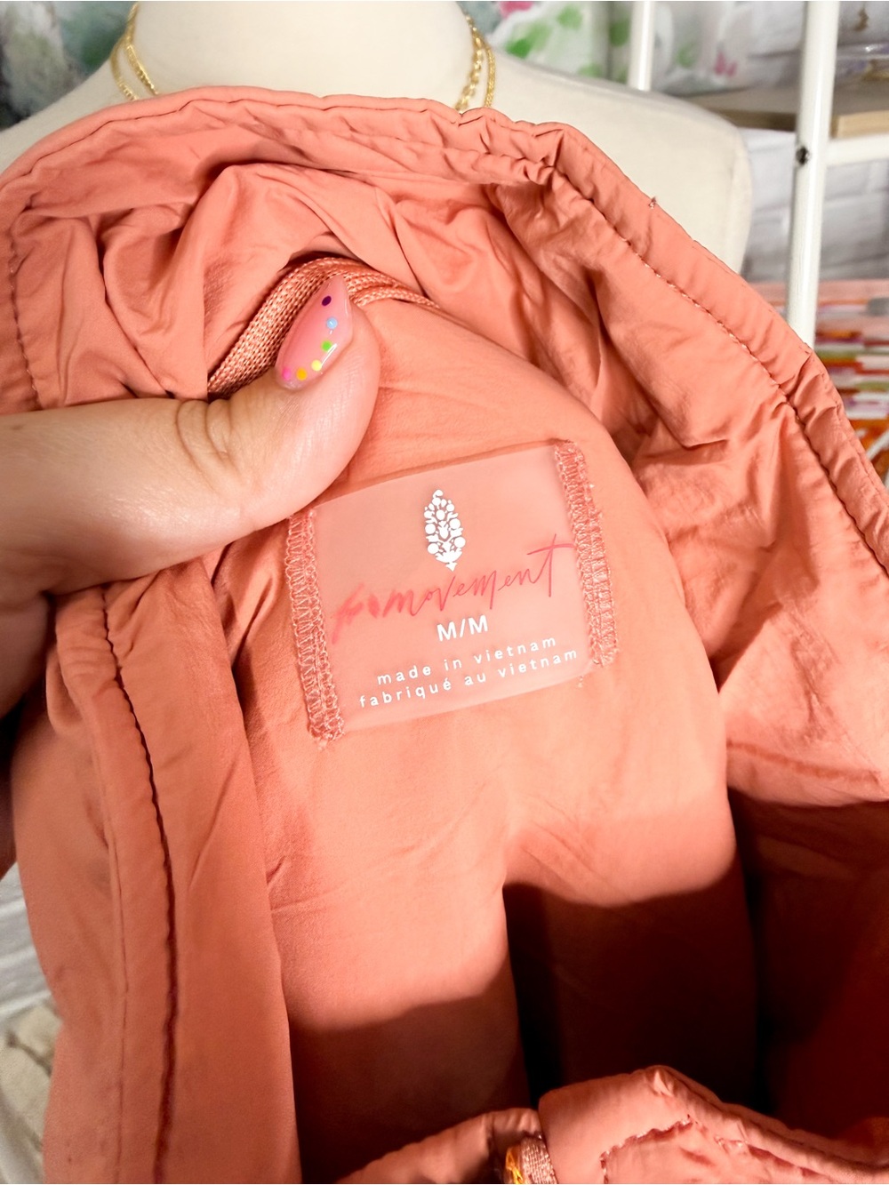 Free People Pippa Packable Puffer Jacket Frosted Peach - Picture 4 of 6